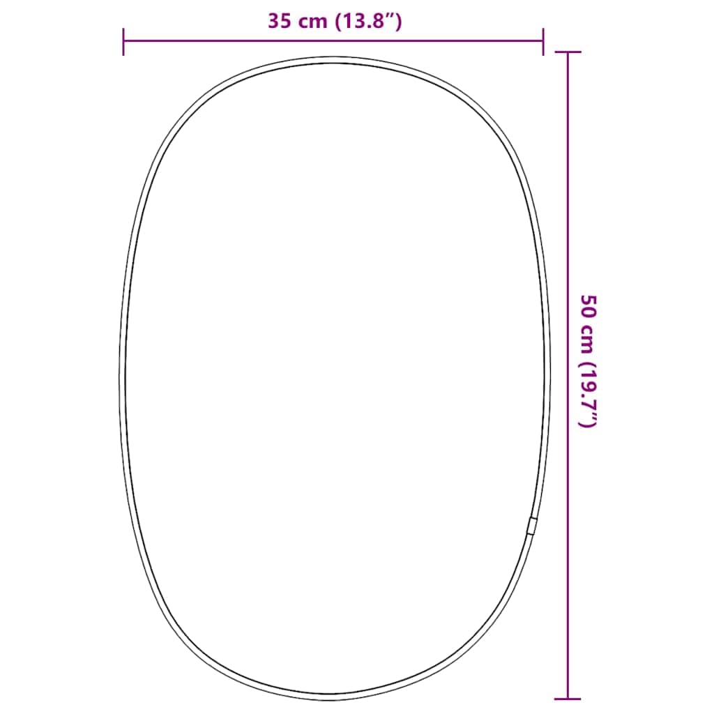 Wandspiegel Schwarz 50x35 cm Glas PVC Rahmen, Kosmetikspiegel für Badezimmer Schlafzimmer Flur, Deko Spiegel zum Schminken Rasur und Make-up, Wandmontage für Wohn- und Ankleidezimmer