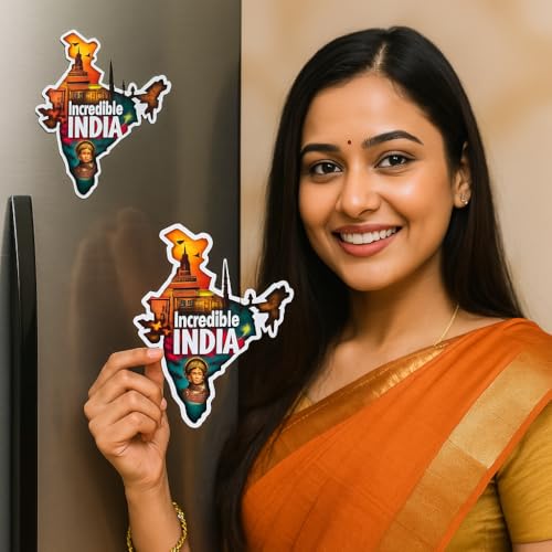 Image of Naxon India Souvenir Wooden Fridge Magnet - 3x3 Inch Refrigerator Magnet for Kitchen & Home Decor | Taj Mahal, India Gate, Lotus Temple & Indian Landmark Design | Travel Collectible Gift | Pack of 1