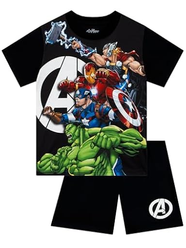 Marvel Pijama Avengers, Pijama De Verano para Niño con Thor, Capitán América, Hulk E Iron Man, Conjunto De Dormir Corto Infantil, Negro 5-6 Años | Ya disponible en tu tienda friki favorita! En mundofriki.es! Marvel Pijama Avengers, Pijama De Verano para Niño con Thor, Capitán América, Hulk E Iron Man, Conjunto De Dormir Corto Infantil, Negro 5-6 Años | Ya disponible en tu tienda friki favorita! En mundofriki.es!
