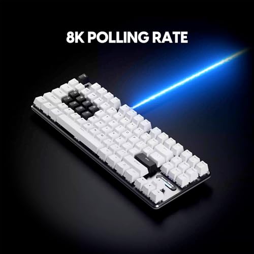 Image of Pulsar Gaming Gears PCMK3 HE 80% (87 Keys) TKL Gaming Keyboard, Hall Effect Magnetic Switch, 8K Polling, Hot-Swappable, RGB, PBT Keycaps (White) | 80% Hall Effect magnetic switch gaming keyboard designed for ultra-fast input and precision