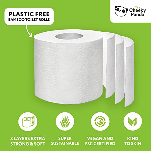 Toilettenpapier The Cheeky Panda Bambus 3-lagig, 9 Rollen
