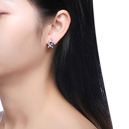 Pendientes de ciervo KnSam en plata 925 azul para mujer 2