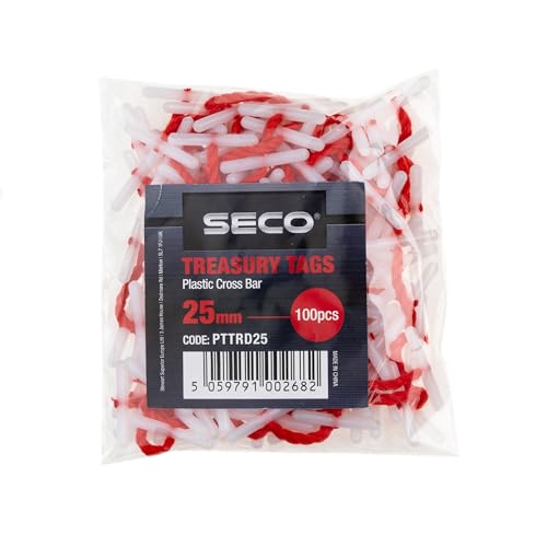 Etiquetas plásticas con barra transversal Seco rojas de 25 mm para control de lotes 2