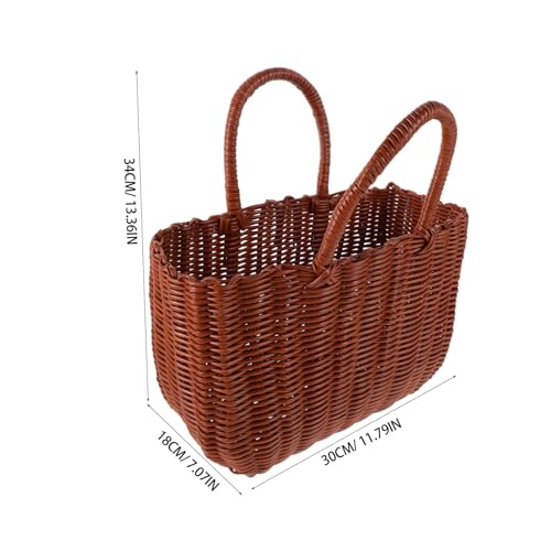 Woven Plastic Tote Bag for Women Lightweight Beach Bag Versatile Picnic Shopping Basket Chic Design for Outdoor Use Handbag for Summer Adventures2