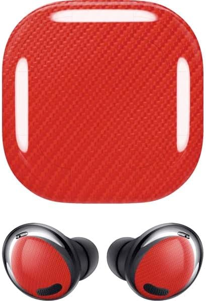 Skinit Decal Audio Skin Compatible with Galaxy Buds Pro - Red Carbon Fiber Specialty Texture Material Design