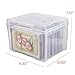 WRVCSS Greeting Card Storage & Organizer Box with 6 Removable Dividers for Holiday Birthday Get Well Cards Photos, Crafts, Scrapbooking(Clear)