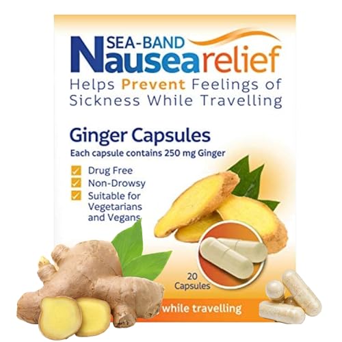 Sea-Band Travel & Motion Sickness Ginger Capsules 20 Capsules