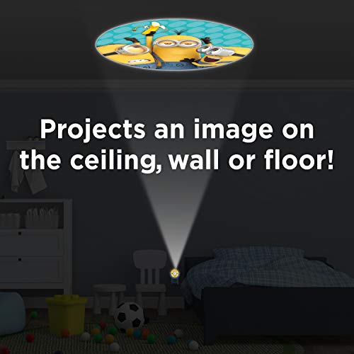 Image of Minions Projectables Plug-in Night Light, Despicable Me, for Kids, Collector's Edition, Light Sensing, Project Image on Ceiling, Wall, or Floor, 42029 , Yellow