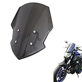 Motorcycles Windshield Windscreen Compatible with Yamaha MT-07 FZ-07 MT07 FZ07 2018 2019 2020 Air Wind Deflector Front Fairing with Mounting Bracket (Smoke)