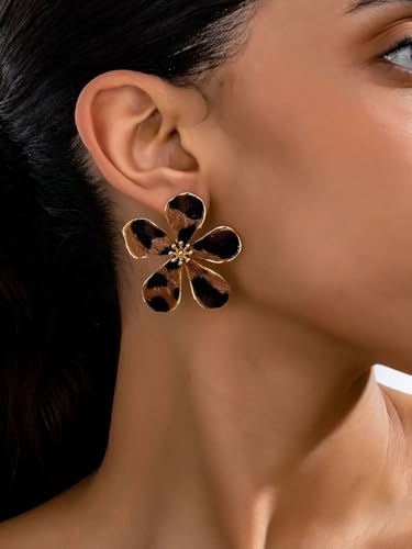 Plush Leopard Earrings for Women, Fashion Sophisticated Floral Personality Earring Unique Exaggeration Gift Jewelry3