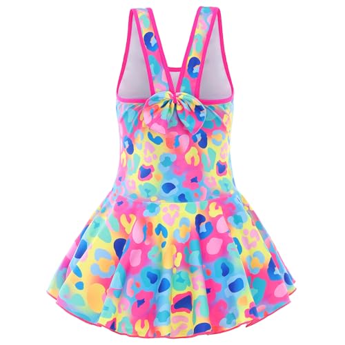 Image of Akokvlar Girl One Piece Swimsuit with Skirt Bathing Suit Swimwear 3-16Y