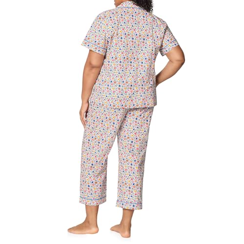 Image of Bed Head PJs Womens Matching Pajamas - Soft Organic Cotton Button Down PJ Shirt & Cropped Pants Set - Loungewear & Sleepwear