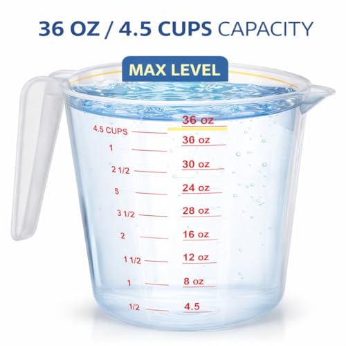 Vaso medidor plástico 4 tazas 32 oz con pico para verter miniatura 4