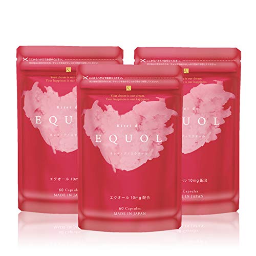 キレイデラボ キレイデエクオール サプリメント1袋60粒入×<3袋> エクオール サプリ サプリメント 10mg配合 大豆イソフラボン イソフラボン 国産