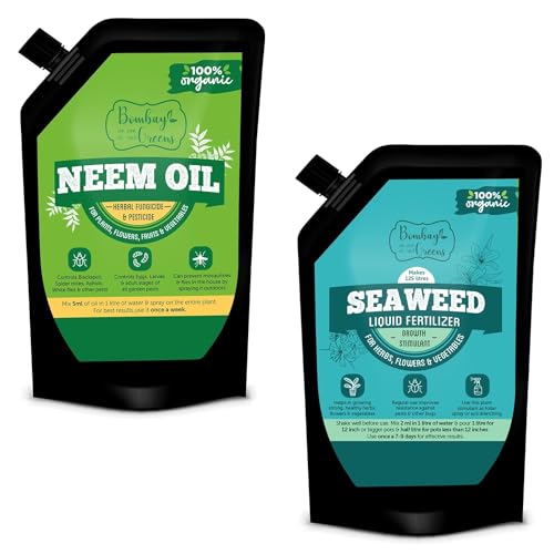 Bombay Greens Organic Neem Oil For Plant & Seaweed Liquid Fertilizer for Plants Home Garden – Combo Pack (B0D4VKJH9P) Amazon Price History, Amazon Price Tracker