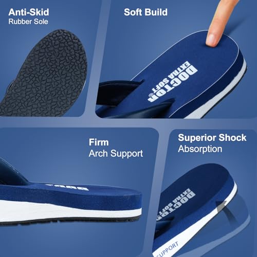 Image of DOCTOR EXTRA SOFT Thong Arch Support Ortho Slippers for Mens| Orthopedic Diabetic & Stylish| Lightweight Comfortable & Casual| Cushion Anti-Skid Bedroom Daily Use House Flip-Flops Gents Boys NEW-D-38