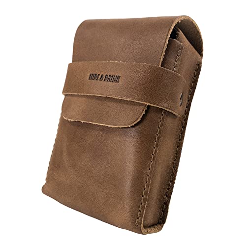 Hide & Drink, Classic Case for Playing Cards (Not Included) Secure Storage, Playing Deck Holder, Travel Accessory, Full Grain Leather, Handmade, Single Malt Mahogany4