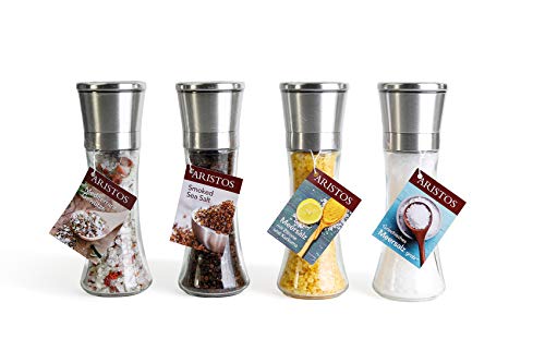 ARISTOS | Hervulbare zoutmolen met grof zeezout keramisch maalwerk 200 g (zeezout natuur). - Afbeelding 8