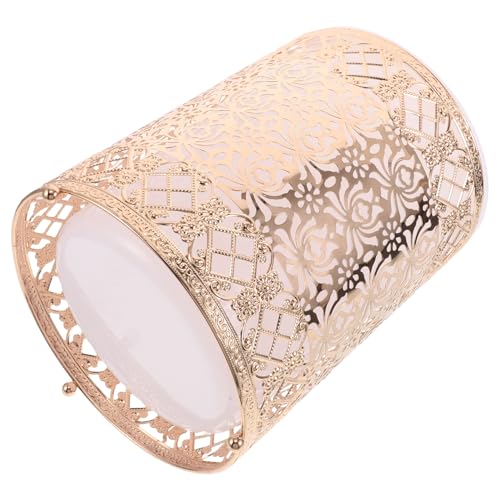 ULTECHNOVO Cubo De Basura De Lujo Papelera Metálica Elegante Para Cocina Dormitorio Contenedores De Basura Para Uso Doméstico Moderno Redondo