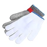 LIFKOME 1Stücke Schnittfeste Stichfeste Metallhandschuhe mit Knopf Hochleistungsschutz Edelstahlgeflecht für Metzger und Holzschnitzer Einstellbare
