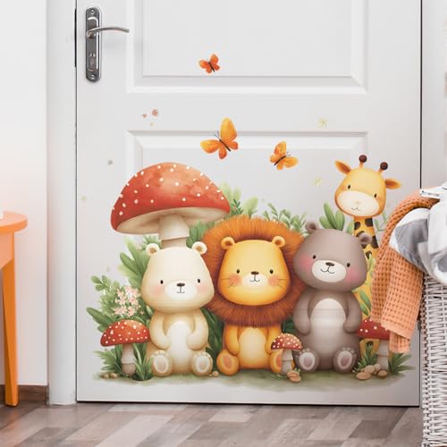 Vinilo decorativo Achang con animales safari para pared miniatura 3