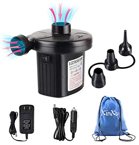 Electric Air Pump,Portable Air Pump for Air Mattress,Quick-Fill Air Pump with 3 Nozzles Perfect Inflator Deflator Air Pumps for Outdoor Camping,Swimming Ring