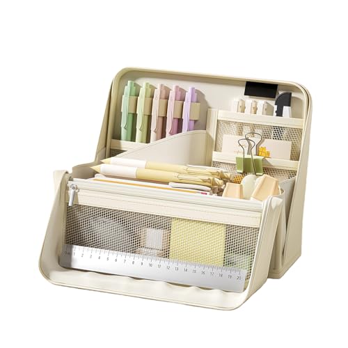 Yianyal Estuche grande – Organizador de almacenamiento impermeable y estético, portalápices amplio para bolígrafos, para marcadores, papelería, niñas, mujeres, hogar, escuela, oficina, estudio