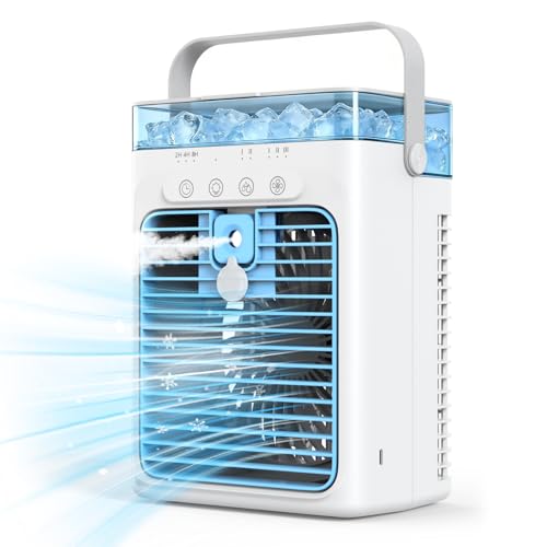 Condizionatore Portatile, Raffrescatore Evaporativo Personale, Mini Condizionatore, 3 Velocità, Ventilatore