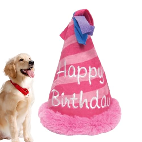 誕生日ケーキ犬用おもちゃ - 子犬用インタラクティブぬいぐるみ |柔らかくて丈夫な犬用のきしむ音がする噛むおもちゃです。かわいい犬の誕生日のおもちゃ帽子ケーキおもちゃ子犬ケーキ子犬カップケ