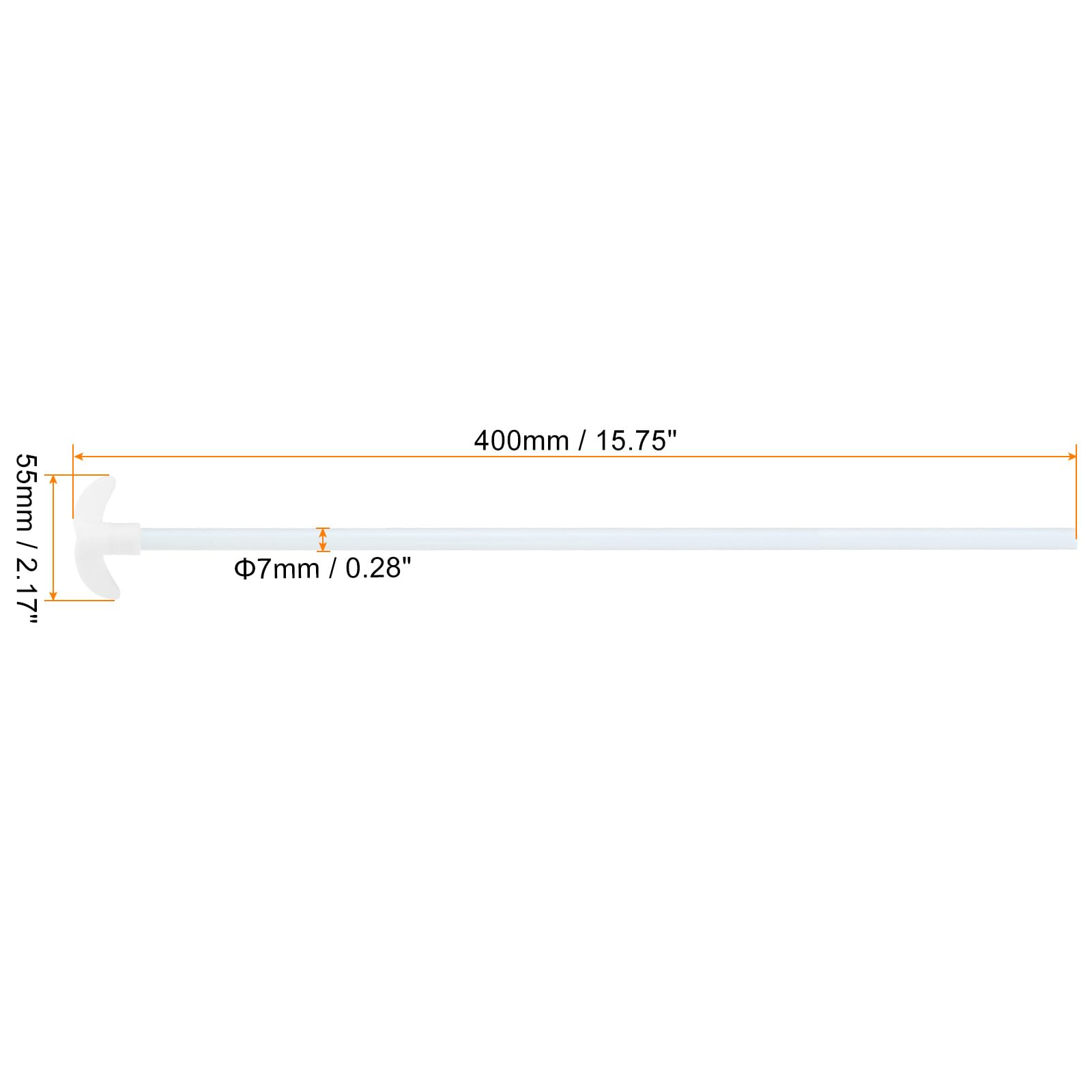 QUARKZMAN Asta di miscelazione elettrica in PTFE 400x55mm per agitatore a soffitto con pala pieghevole per laboratorio