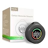 MOES CO Detector, Portable Mini Carbon Monoxide Alarm with LCD Screen, 3 in 1 Measures Carbon Monoxide, Temperature & Air Humidity, For Home, Campervan, Car, Gas Rooms, Boats, RVs (Grey) - Image 1