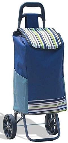 Trolley Multi-Function Shopping Cart Lightweight Wheeled Trolley Hard Wearing Wheel Rolling Push Trolly Flat-Pack Foldable Storage Hand Trucks,Coffee Color(Blue)