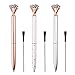 LONGKEY 3 PCS Ballpoint Pens Large Crystal Diamond Pen Bling Metal Office and School, Silver/White Rose Polka Dot/Rose Gold, Includ 3 Pen Refills
