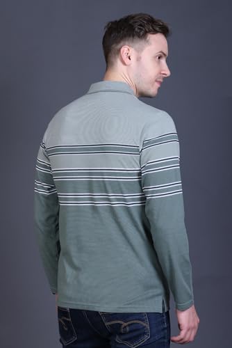 Image of Full Sleeve Polo T Shirt for Men Cotton with Pocket and Collar - Regular Fit Tshirt