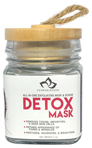 Detox and Antioxidant Multi-Clay Face Mask -Bentonite,Green and kaolin -Activated Charcoal and Vitamin C - MINIMIZES PORES AND WRINKLES- 4oz