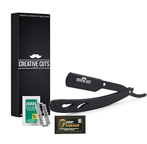 Rasoir coupe choux à Barbe de Creative Cuts - Rasoir de Barbier Homme - Coupe Chou Traditionnel avec 10 Lames Doubles Derby (20 Lames Simples) Cover