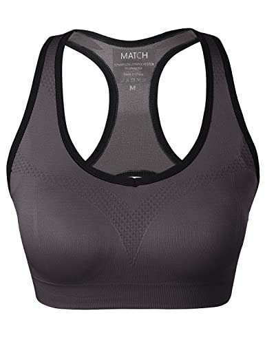 Image of Match Racerback Sports Bra for Women, Full Coverage, Mid-Impact, 1 Pack | Seamless Sports Bra with Removable Pads, Soft & Breathable Fabric, Ideal for Yoga, Running, Workout, Pilates & Daily Wear