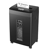 Locksworth 12-Sheet Micro Cut Shredder for Home Office, 6 Gallons Bin P-4 High Security Shredders for Paper, CD, Credit Card, Staple, Clip, Heavy Duty Commercial Paper Shredder with Casters