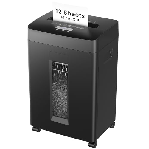 Locksworth 12-Sheet Micro Cut Shredder for Home Office, 6 Gallons Bin...