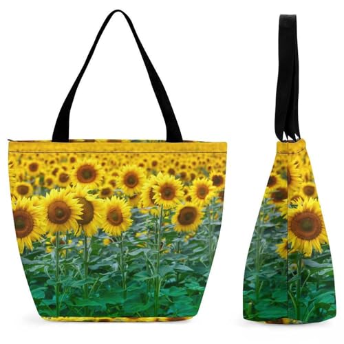Sac de shopping pour voyage tournesol grand sac de plage porté épaule femme