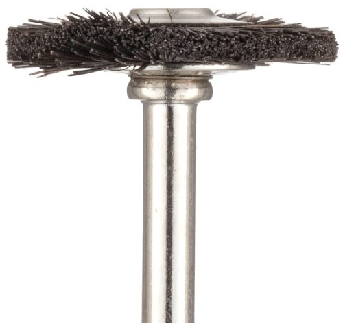 Image of Weiler 26059 3 /4 inch Diameter, 1 /8 inch Stem Size, Stiff Hair Bristle Fill, Miniature Wheel Brush, Made in the USA