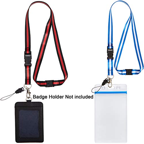 Youowo 2 Pack Office Neck Lanyards Detachable Buckle Enhanced Model Hook Breakaway Strap Quick Release Safety Lanyard For Id Badge,Key,Women Men Cell Phones Usb Whistles Nylon Black,Blue #TOP4