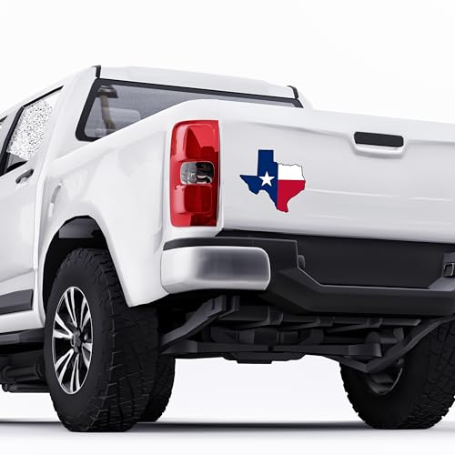 Image of | Texas Shape State Flag Sticker | Vinyl Waterproof Stickers Decal of Lone Star (5 inch x 5 inch)