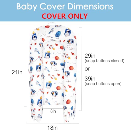 Image of Mexxi Infant Lounger Baby Nest Replacement Cover | Hypoallergenic | Premium | [Fits Dockatot Deluxe+] (Cover Only) (Astronaut)