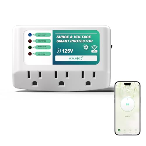 BSEED WiFi Smart Plug, 3 Outlet Surge Voltage Protector with Light Indicator, APP Control, Energy...