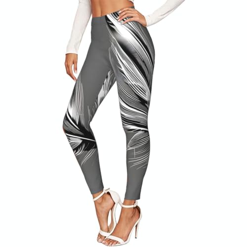 Leggings elásticos para mujer con plumas ideales para yoga paseos y estilo casual urbano