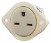 Flanged Receptacle,Wht,15A,Nylon,1.5 HP