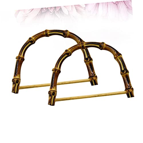 BESTOYARD 6 Peças De Bolsa De Bambu Bolsa De Couro Bolsa Porta-Retratos Cabide De Bambu Tipo D Alças