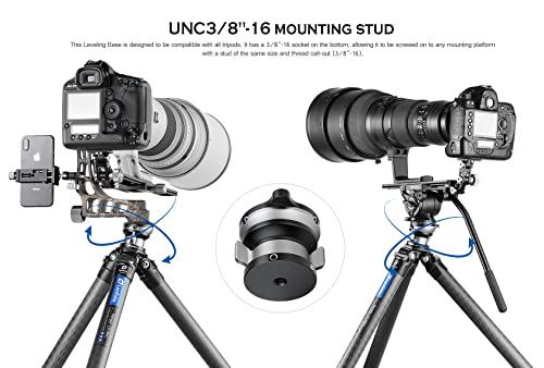 Image of LB-65 65mm Leveling Base for Tripod w Butterfly Lock Collar 39.6lb Max Load + /-15 Tilt