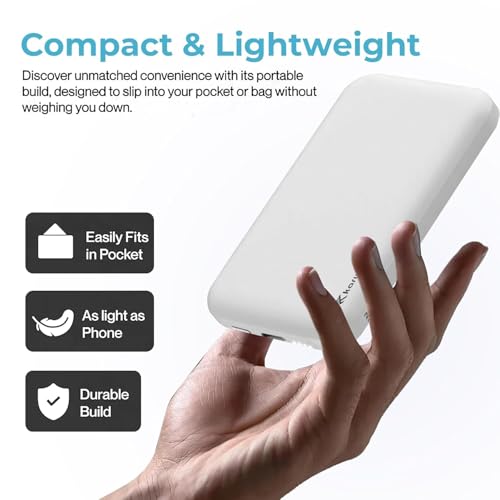 Image of Karwan 10000Mah Wireless Power Bank,20W QC+PD Fast Charging Powerbank,Strong Magnetic MagEaze,Compatible with iPhone 17 /16 /15 /14 /13 /Pro /Max Series,Android & Other Qi Enabled Device (22.5W Max) (White)